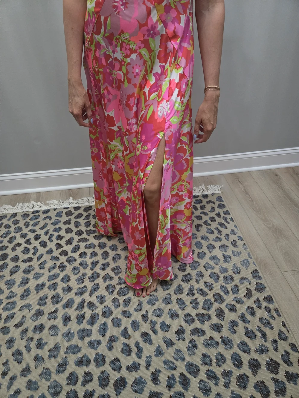 Free People All A Bloom Pink Floral Lace Trim Maxi Slip Dress - Picture 2 of 7